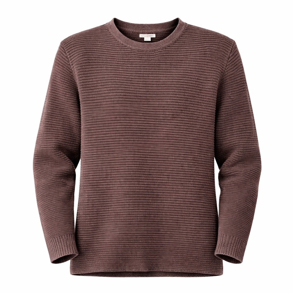 Carbon2Cobalt Ribbed Knit‎ Sweater Men XL Brown Cotton Minimalist Classic Mocha